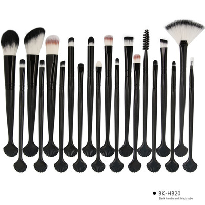

Professional Shell Makeup Brushes Set 20 Pieces Plastic Handle Nylon Shell Brush Concealer Eyeshadow Blush Face Cosmetics Kit
