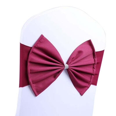 

Chair Back Bow Elastic Bow Belt Elastic Stretch Chair Covers Banquet Wedding Party Decoration