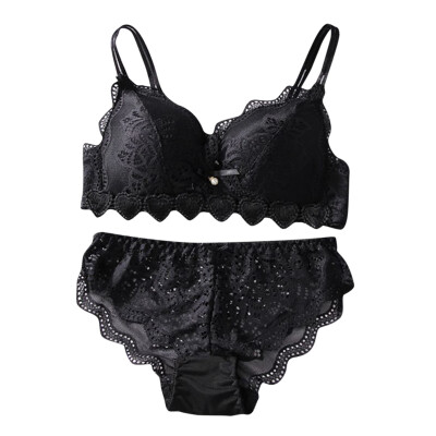 

Lace Pendant Decoration Womens Underwear Set Fashion Sexy Hollow Shoulder Strap Bra Briefs Set