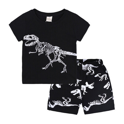 

Casual New Toddler Kid Baby Boy Clothes Set Dinosaur Print T-Shirt TopsPrint Short Pants Outfit Set Summer Clothing