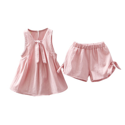 

Girls Clothing Sets New Summer Girls Clothes Sleeveless T-shirtShorts 2Pcs Kids Clothing Sets For 1-4 Years