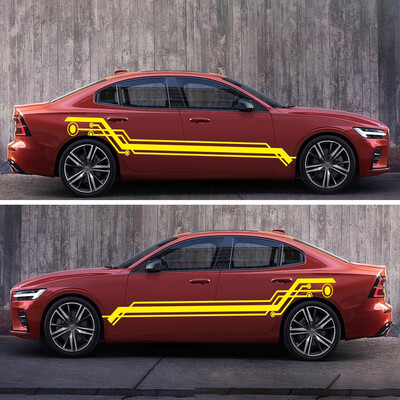 

1 Pair Universal Car Auto Body Stickers Sports Racing Stripes Decals 23541cm