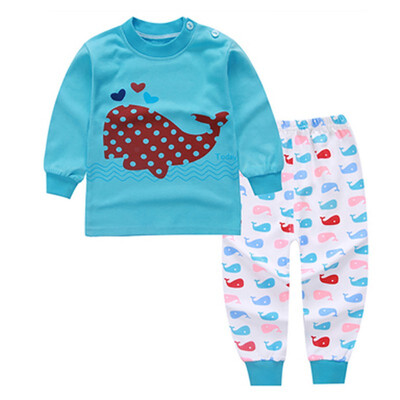 

Children Pajamas Sets Boys Cotton Sleepwear Suit Autumn Spring Girls Pajamas Long Sleeve TopsPant 2pcs Cartoon Outfits Set