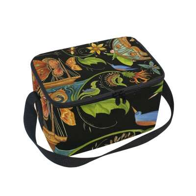 

ALAZA Lunch Box Insulated Lunch Bag Large Cooler Tote Bag Artistic Summer Birds for Men Women Girls Boys