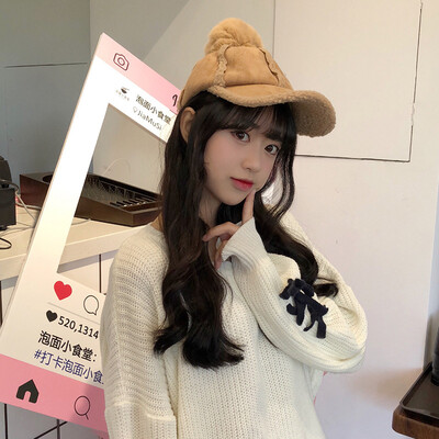 

Hat ladies fallwinter Korean version of Joker suede baseball cap students outdoor warm fur ball cap boys tide