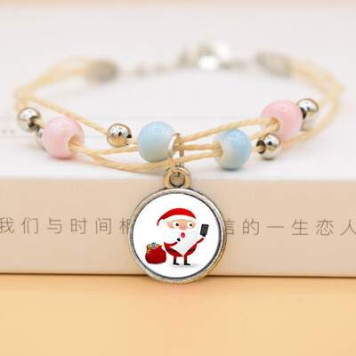 

Fashion Time Gem Christmas Tree Snowman Bracelet For Childrens Christmas Gift