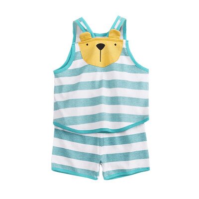 

Summer children clothes 2pcs Baby Boys clothes Casual Sleeveless Striped Pineapple Vest TopsShorts Suits Costume Set