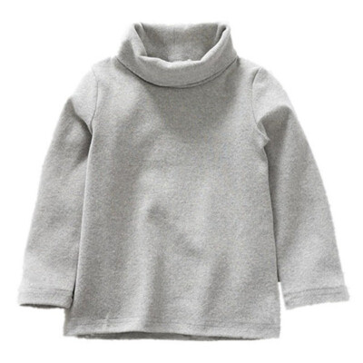 

New Candy Color Girls Clothes Kids Turtleneck T-shirt Fall Winter Solid Casual Pullover Cotton Clothes