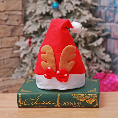 

1PC Cute Xmas Santa Clau Reindeer Hat Elk Antlers Baby Christmas Cap Adult Children Hats Decorations Caps For Home Festive Party