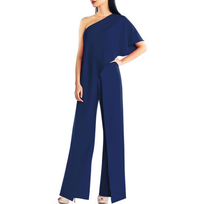 

One-piece beach outdoor sexy one-shoulder high waist wide leg jumpsuit sunshine high quality comfortable breathable