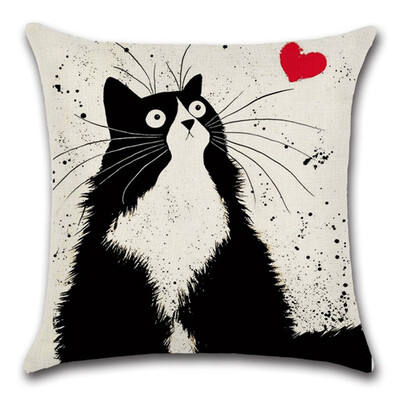 

Cartoon Cat Pillow Case Sofa Waist Throw Cushion Cover Home Car Decor Vogue