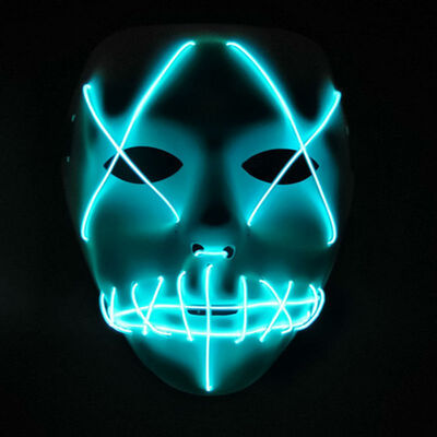 

Halloween Glowing Mask Voice-activated Demon Ghost Face Mask Festival Bar Party Performance Fearsome Night Light Mask