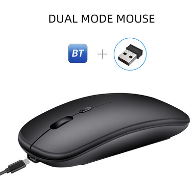 

HXSJ M90 Dual Mode Wireless Mouse BT50 24G Optical Mouse Ergonomic Rechargeable Mice 1600DPIWhite