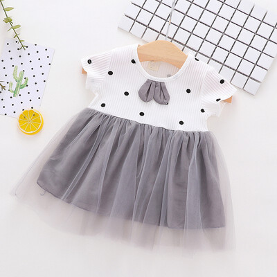 

Polka Dot Short Sleeve Girls Dress Newborn Baby Girl Clothes Kids Dress For Girls Summer Cute Mesh Girl Dress