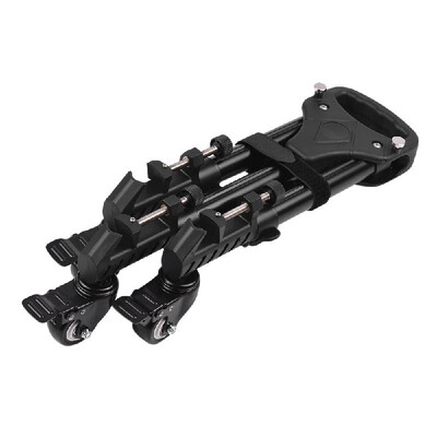 

Universal Foldable Photography Heavy Duty Tripod Dolly Base Stand Flexible Wheels Adjustable Legs Max Load 25kg with Carrying Bag