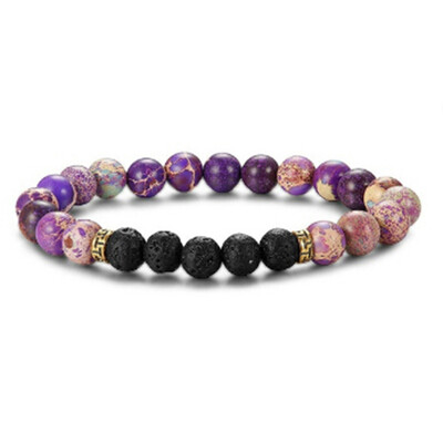 

New Fashion Armbanden Voor Vrouwen 7 Chakra Healing Lava Beaded Couple Bracelet Natural Emperor Stone Bracelet Men Women Jewelry