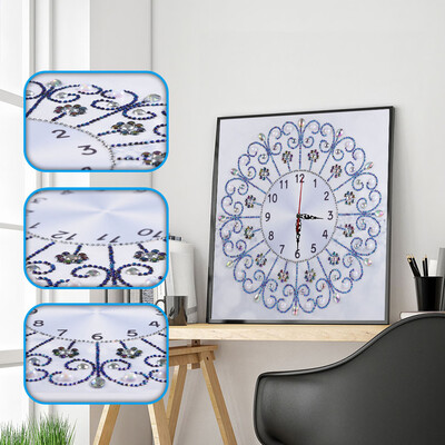 

Gobestart 5D Special Diamond-Shaped Embroidery Wall Clock DIY Painting Diamond Cross Stitc