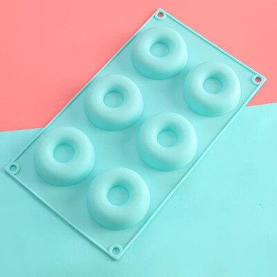 

6-Cavity Eco-Friendly Baking Nonstick Heat Resistant Silicone Donut Mould Durable Doughnut Making Silicone Mould