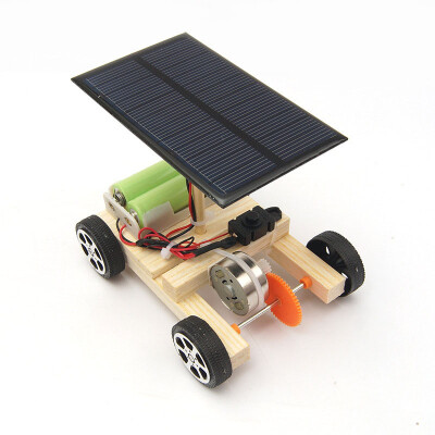 

Siaonvr DIY Solar Electric Car Wooden Assembly Science Model With Battery