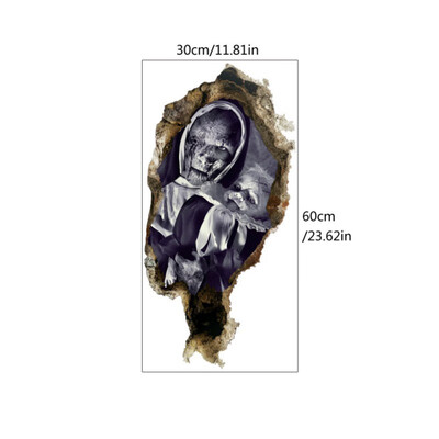

Halloween 3D Wall Stickers Terror Self Adhesive Zombie Remove Wall Decal Paper Art Home Decor Festival Party Supplies