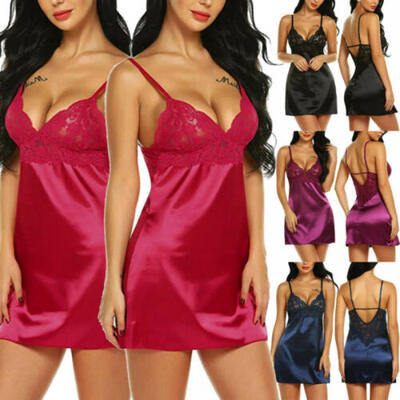 

US Sexy Women Lace Lingerie Nightwear Lady Sling Sleepwear Pajamas Dress Clothes