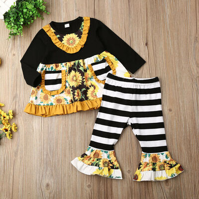 

Newborn Baby Girl Infant Clothes Ruffle Tops Pants Kids Outfits Set Tracksuit