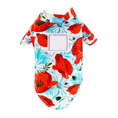 

Dog Cat Shirts Cotton Summer Beach Clothes Vest Pet Clothing Floral T Shirt Hawaiian For Small Large Dog Chihuahua Frech Fulldog