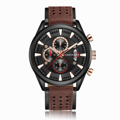 

Curren Leather Band Watches Fashion Business Men Quartz Wrist Casual Sports Watches Chronograph Sub-Dials Male Wristwatch