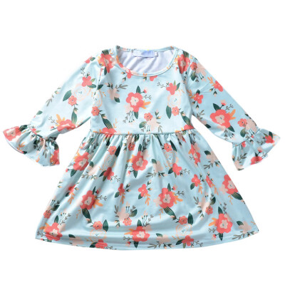 

Autumn Summer Kids Baby Girls Flare Sleeve Princess Dress Cute Vestidos Fashion Clothes