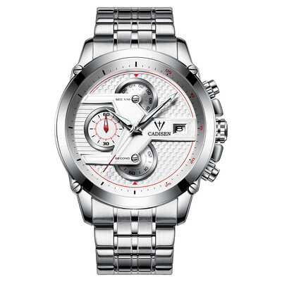

Cadisen Watch Men Sport Chronograph Clock Quartz Wristwatch Business Waterproof Watch Men