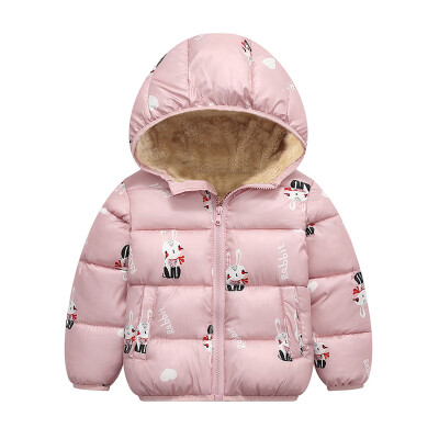 

Winter Coat Girl Kids Jacket Parka For Boys Warm Thick Outerwear Cartoon Zipper Hooded Overcoat Toddler Clothes E