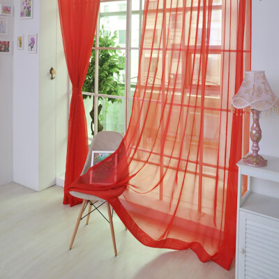 

Toponeto 1 PCS Pure Color Tulle Door Window Curtain Drape Panel Sheer Scarf Valances