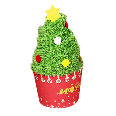 

Christmas Gift Lovely Cotton Christmas Tree Santa Snowman Style Christmas Gift Cake Towel 30x30 cm Creative Christmas Decoration