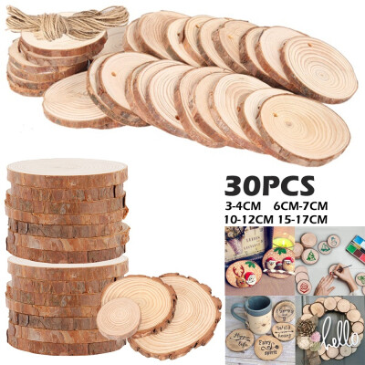 

301510pcs Round Wood Log Slices Wooden Discs for DIY Crafts Wedding Hanging Party Decorations Baby Shower Wall Decor