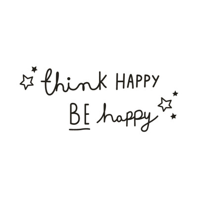 

Gobestart Think Happy Be Happy Removable Art Vinyl Mural Home Room Decor Wall Stickers