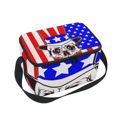 

ALAZA Lunch Box Insulated Uncle Sam Flag USA Lunch Bag Large Cooler Tote Bag for Men Women