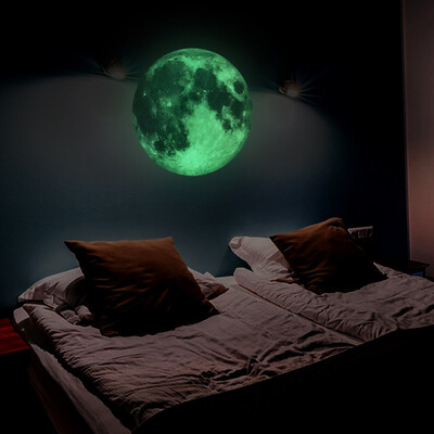 

New Luminous Moon Earth Cartoon DIY 3d Wall Stickers For Kids Rooms Bedroom Wall Sticker Home Decor Living Room Can be removed