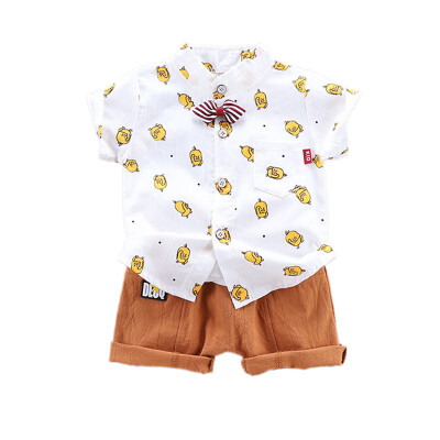 

Summer Kid Boys Casual Outfits Sets Short Sleeve Cartoon Animal Print Tops Blouse T-shirtShorts