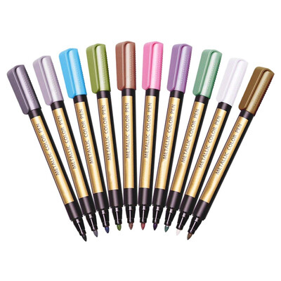 

10pcsset DIY Metal Permanent Paint Markers Stationery Craftwork Pen for Student Kids Party Card Decoration Car Tyre Tire Tread