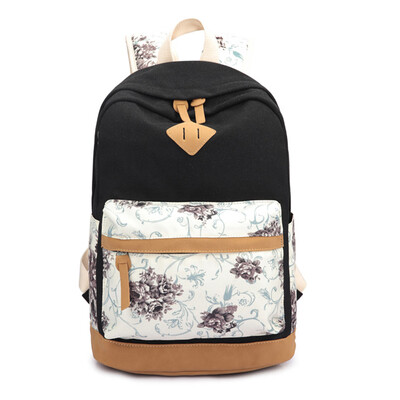

Tailored Women Large Capacity Canvas Floral Shoulder Travel Bags School Student Backpack