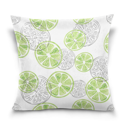 

ALAZA Throw Pillow Cover 16 X 16 inch Christmas Gift Cushion Cover with Lemons Printed Pillowcase