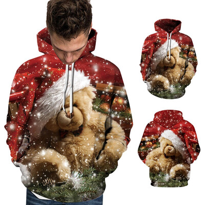 

Tailored Christmas Women Men Couples Print Long Sleeve Hoodie Sweatshirt Pullover Tops