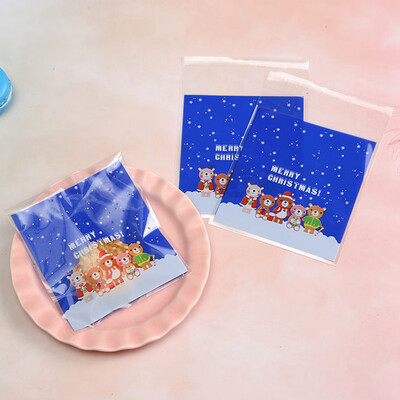 

Christmas Santa Claus And Snowman Plastic Seal Bag Biscuit Candy Packing Bag Self-Adhesive Gift Bags