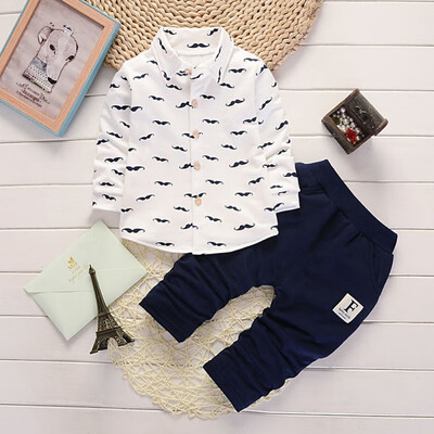 

Children baby clothing boy&girl Summer print suit Short sleeve shirt 2 pieces set popular fashionable