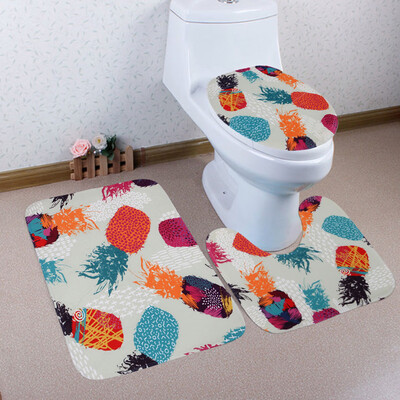 

Gobestart Bathroom Toilet Three Piece Floor Mat Door Mat Bathroom Carpet