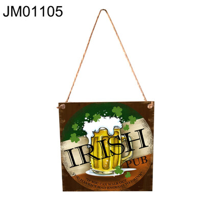 

Irish Clover Beer Hanging Wood Board St Patricks Day Home Shop Wall Decoration