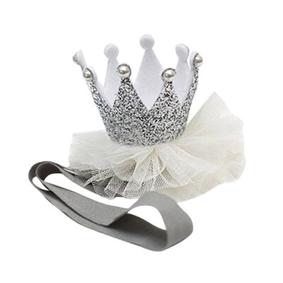 

Cute Baby Girls Brithday Shiny Crown Elastic Mesh Headband Hair Accessories Kids Princess Hairband