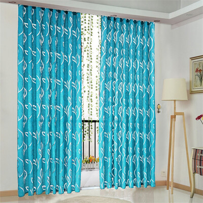 

Gobestart 2 PCS Vines Leaves Tulle Door Window Curtain Drape Panel Sheer Scarf Valances