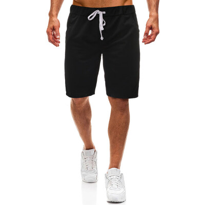 

Gobestart Fashion Men Summer Solid Trunks Board Beach Elastic Waist Running Short Pants