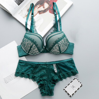 

Fashion Bra Set Spring & Summer Padded Sexy Back Closure Lace Bra Girlss Push Up Underwear Female Small Chest Underwire Bra